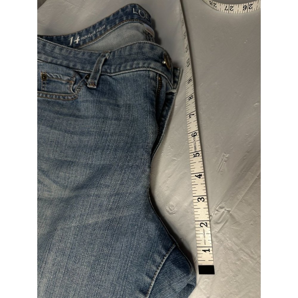 Loft Ann Taylor Mid Rise Modern Slim Jeans Blue Med Wash size 14 - Picture 15 of 15